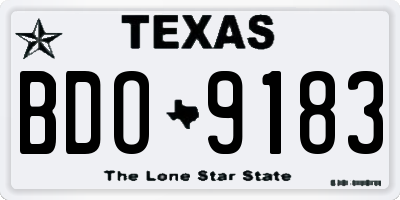 TX license plate BDO9183