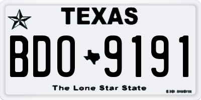 TX license plate BDO9191