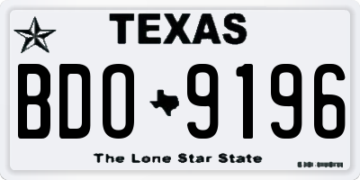 TX license plate BDO9196
