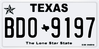 TX license plate BDO9197