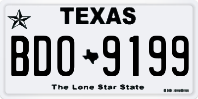 TX license plate BDO9199