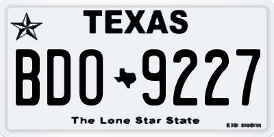 TX license plate BDO9227