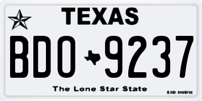 TX license plate BDO9237