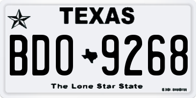 TX license plate BDO9268