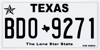 TX license plate BDO9271