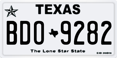 TX license plate BDO9282