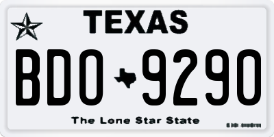 TX license plate BDO9290