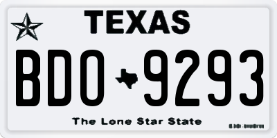 TX license plate BDO9293