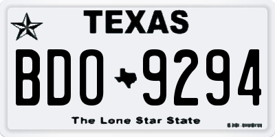 TX license plate BDO9294