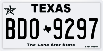 TX license plate BDO9297