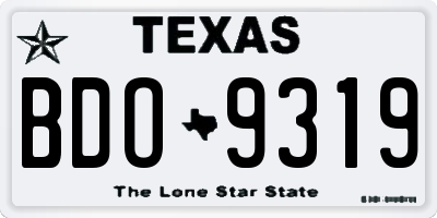 TX license plate BDO9319