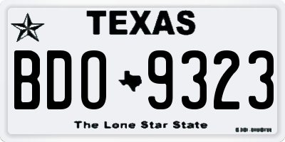 TX license plate BDO9323