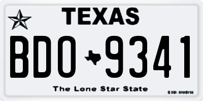 TX license plate BDO9341