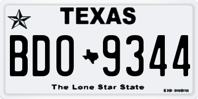 TX license plate BDO9344