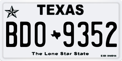 TX license plate BDO9352