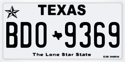 TX license plate BDO9369