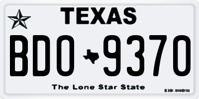 TX license plate BDO9370