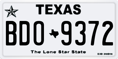TX license plate BDO9372