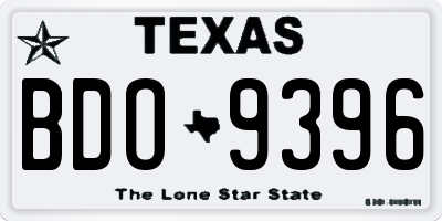 TX license plate BDO9396