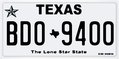 TX license plate BDO9400
