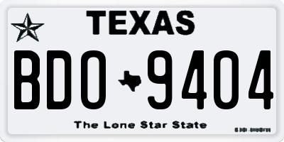 TX license plate BDO9404