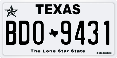 TX license plate BDO9431