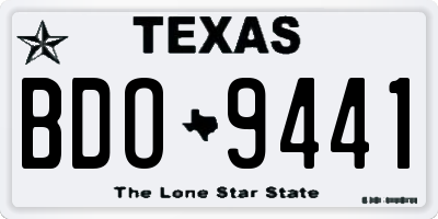 TX license plate BDO9441