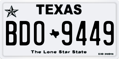 TX license plate BDO9449