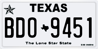 TX license plate BDO9451