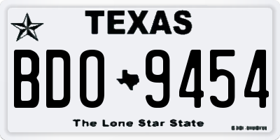 TX license plate BDO9454