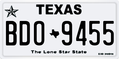 TX license plate BDO9455