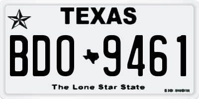 TX license plate BDO9461