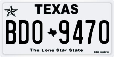 TX license plate BDO9470