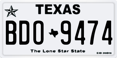 TX license plate BDO9474