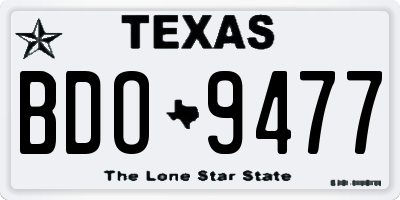 TX license plate BDO9477