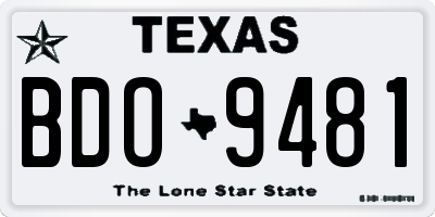 TX license plate BDO9481