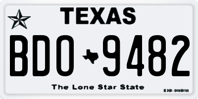 TX license plate BDO9482