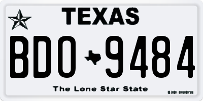 TX license plate BDO9484