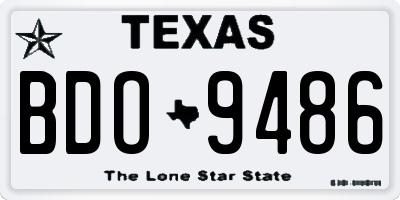 TX license plate BDO9486