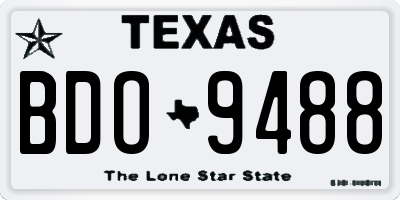 TX license plate BDO9488