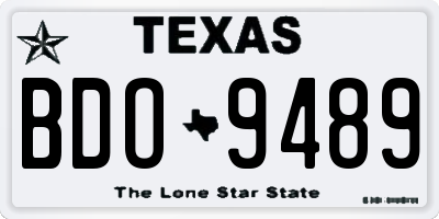 TX license plate BDO9489