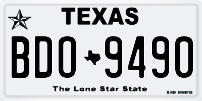 TX license plate BDO9490