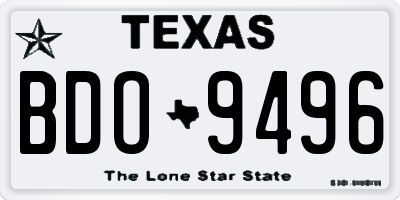 TX license plate BDO9496