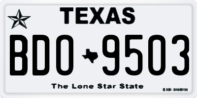 TX license plate BDO9503