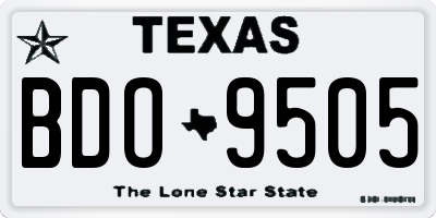 TX license plate BDO9505
