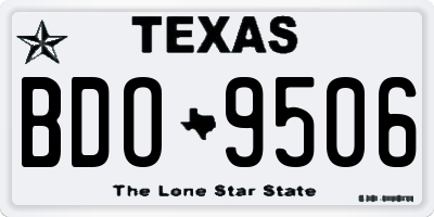 TX license plate BDO9506