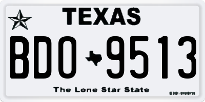 TX license plate BDO9513