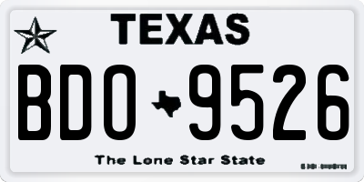 TX license plate BDO9526