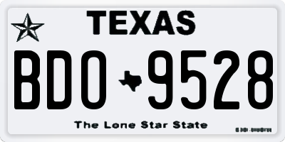TX license plate BDO9528