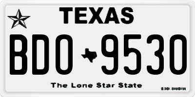 TX license plate BDO9530